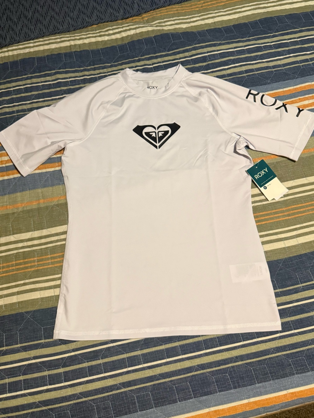 Roxy White Short Sleeve Rash Guard